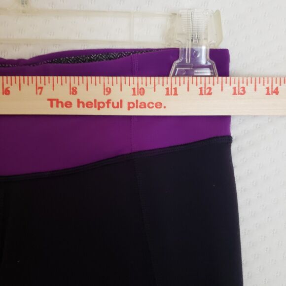 Lululemon Gather and Crow Crop Leggings Black Pink Ankle Slit Women's Size 4 - Picture 3 of 8